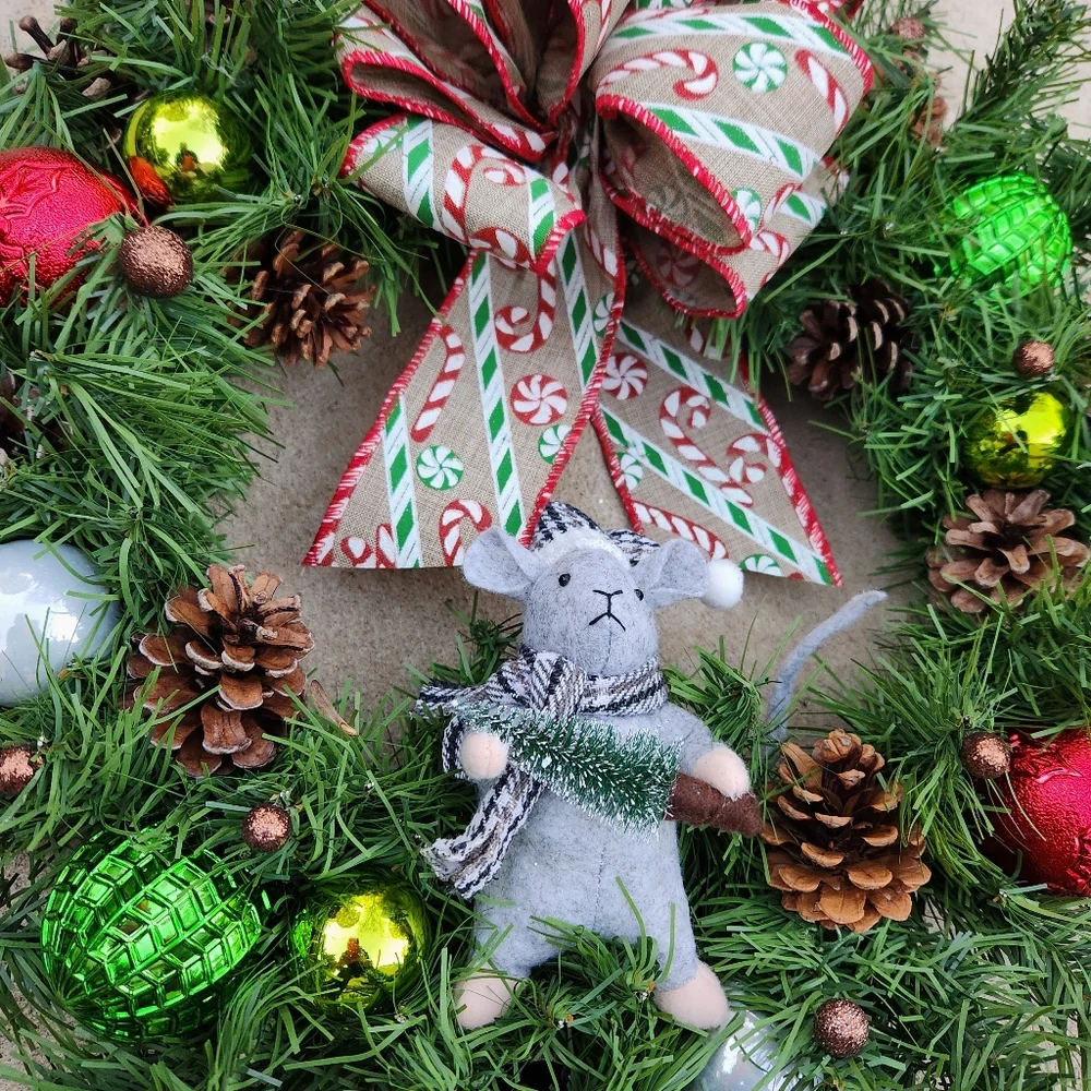 Handmade Christmas Mouse Wreath